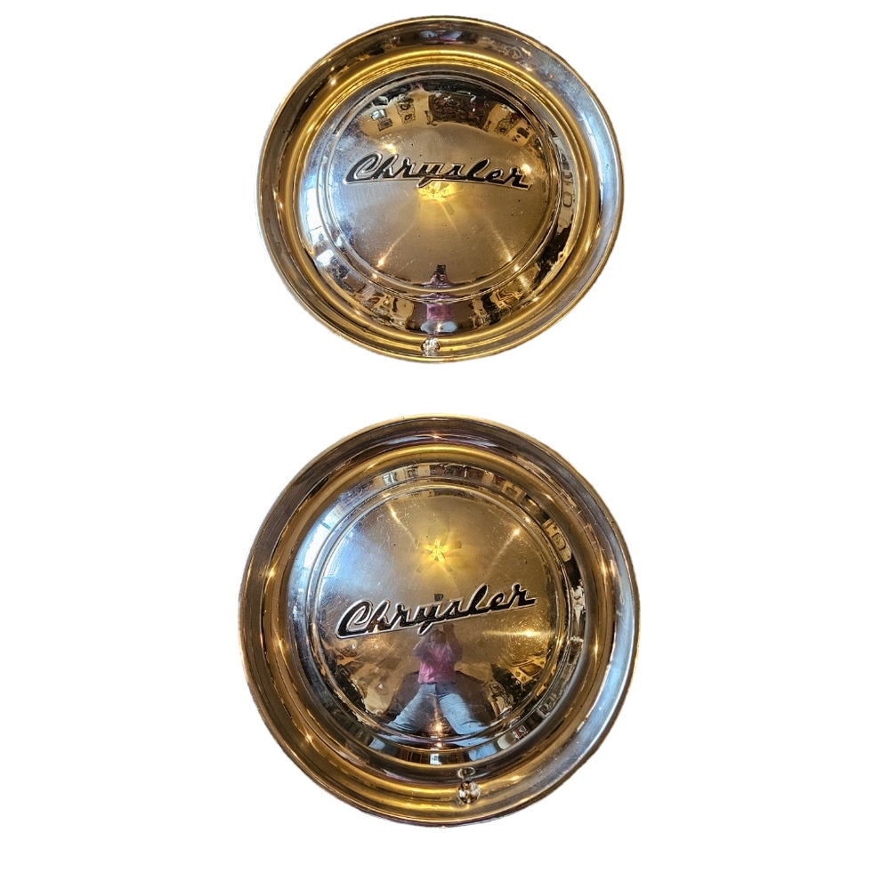 2 Vintage Chrysler Windsor Saratoga 1949 15 Inch Hub Caps Set of 2